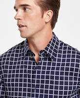 Michael Kors Men's Slim-Fit Stretch Windowpane Check Button-Down Shirt