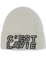 Karl Lagerfeld Paris Women's C'est La Vie Embroidered Beanie