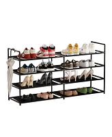 Sugift 4-Tier Shoe Rack Shoe Organizer with Shelves for Closet Entryway, Black