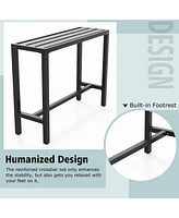 Skonyon 48 Inch Outdoor Bar Table with Waterproof Top and Heavy-duty Metal Frame