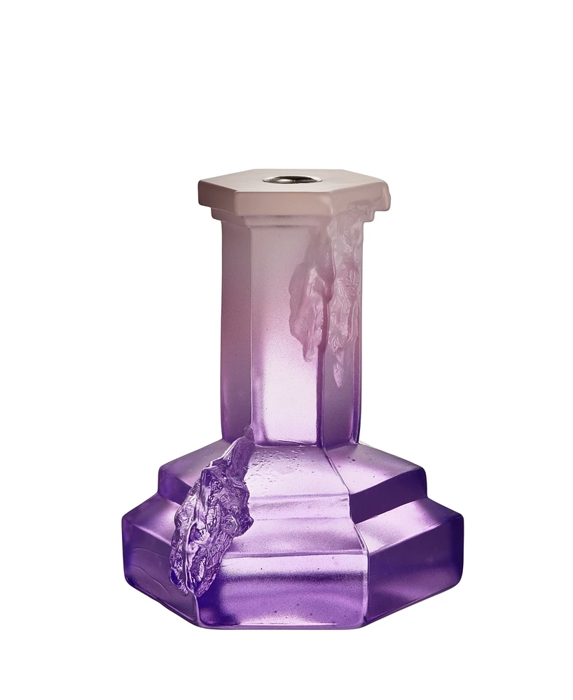 Kosta Boda Rocky Baroque Lilac Candlesticks