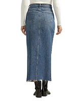 Silver Jeans Co. Women's Front-Slit Maxi Jean Skirt