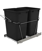 Rev-a-Shelf Double Pull Out Trash Can 35 Qt for Kitchen, Black, Rv-18KD-18C S