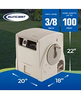 Suncast CPLPW100 Powerwind 100' Automatic Garden Reel for 5/8" Hose, Taupe