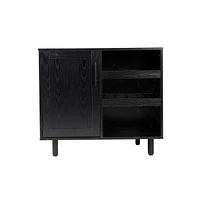 Aloise Bar And Sideboard With Storage Cabinet, Hanging Stemware Holders Bottle
