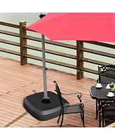 Vebreda Patio Cantilever Offset Umbrella Base with Wheels for Garden Poolside Deck