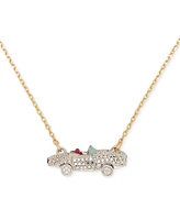 Kate Spade New York Two-Tone Pave Car Mini Pendant Necklace, 16" + 3" extender