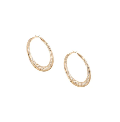 Sohi Women's Ribbed Hoop Earrings