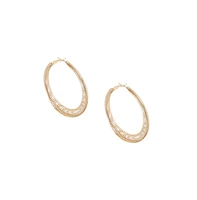 Sohi Women's Ribbed Hoop Earrings