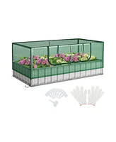 Givimo Galvanized Raised Garden Bed with Greenhouse Cover