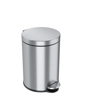 iTouchless SoftStep Stainless Steel Round Step Trash Can with AbsorbX Odor Filter and Removable Inner Bucket