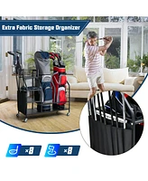 Vebreda Double Golf Bag Organizer with Lockable Universal Wheels
