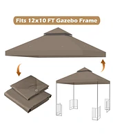 Yescom Canopy Top Replacement UV30+ Cover for 2-Tier 10x12 Ft Gazebo Garden