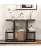 Sugift Rustic Tv Console Table for 50 Inches TVs