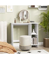 Skonyon Small Computer Desk with Storage and Adjustable Shelf