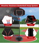 Givimo 5.5 to 7.5 Ft Adjustable Portable Basketball Hoop System with Anti-Rust Stand and Wheels