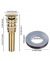 Aquaterior Pop Up Drain without Overflow w/ Mounting Ring for Bathroom Basin