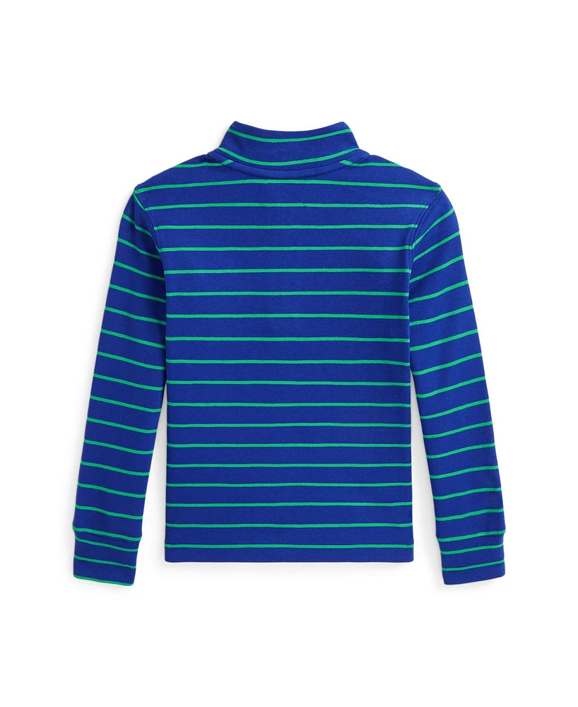 Polo Ralph Lauren Little and Toddler Boys Striped Cotton Quarter-Zip Pullover Sweatshirt