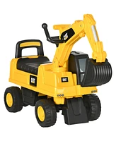 Aosom Excavator Ride-on Toy for Kids with Manual Shovel, Yellow