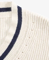 On 34th Women's Heather Varsity-Stripe V-Neck Sweater, Created for Macy's