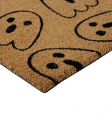 Northlight Natural Coir Boo with Ghosts Doormat, 18" x 30"