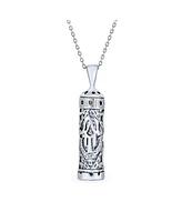 Bling Jewelry Hanukkah Magen Judaic Hamsa Hand Parchment Pendant Kabbalah Necklace For Bat Mitzvah For Women Sterling Silver