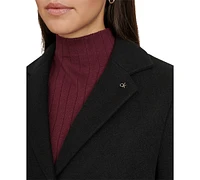 Calvin Klein Petite Notched-Collar Single-Breasted Coat