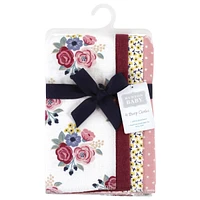 Hudson Baby Girls Cotton Poly Flannel Burp Cloths 8-Pack
