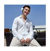 Men's Chalk White Pleat-Creased Shirt
