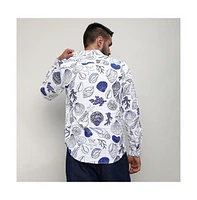 Men's Chalk White:Indigo Blue Seashell Shirt