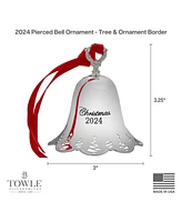 Towle 2024 Silver Plated Pierced Bell Ornament, 45th Edition