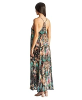 La Moda Clothing Women's Scoop neck t- back maxi dress