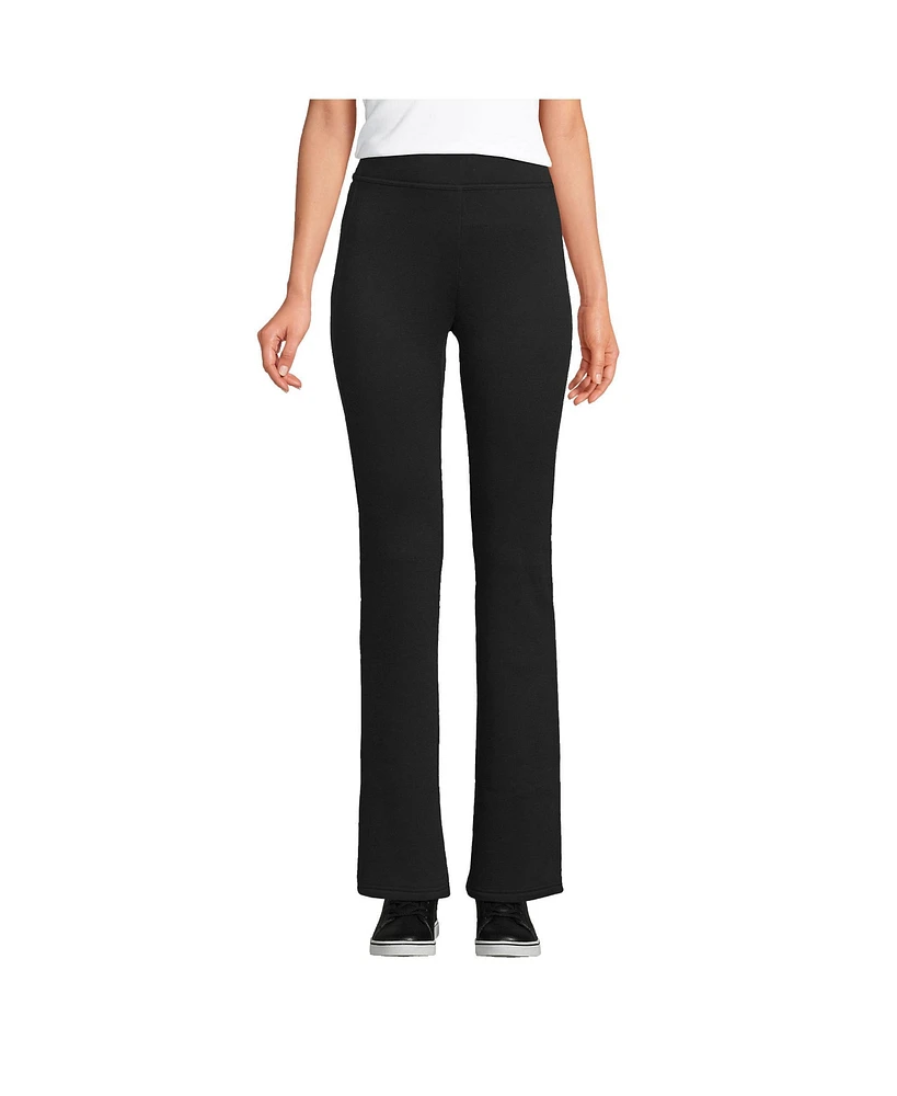 Lands' End Women's High Rise Serious Sweats Fleece Lined Pocket Bootcut Pants