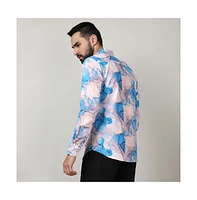 Men's Sky Blue & Ivory White Marble Shirt