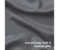 Cariloha Retreat 4-Piece Sateen Sheet Set | Laguna Blue | King | Lyocell Material | Breathable, Corner Straps, Extra soft & Cooling