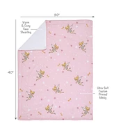 Bedtime Originals Disney Tinker Bell Pink Soft Fleece Faux Shearling Baby Blanket