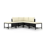 vidaXL Piece Patio Sofa Set with Cushions Poly Rattan