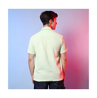 Men's Lime Green Self-Design Box Shirt