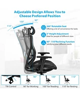 Skonyon High-Back Mesh Executive Chair with Sliding Seat and Adjustable Lumbar Support