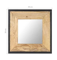 vidaXL Mirror 19.7"x19.7" Solid Mango Wood