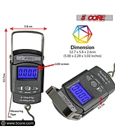 5 Core Fishing Scale 110lb/50kg Hanging Digital Luggage Weighing Scales w Measuring Tape - 2PCS