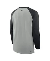 Nike Men's Heather Gray/Black Pittsburgh Pirates Authentic Collection Game Time Raglan Performance Long Sleeve T-Shirt