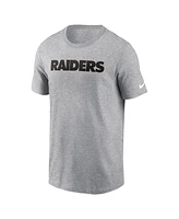 Nike Men's Heather Gray Las Vegas Raiders Primetime Wordmark Essential T-Shirt