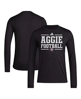 Adidas Men's Black Texas A M Aggies Locker Football Pre-Game Aeroready Long Sleeve T-Shirt