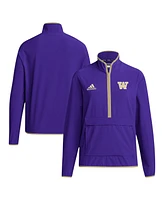 Adidas Men's Purple Washington Huskies Coaches Sideline Half-Zip Jacket