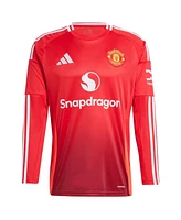 Adidas Men's Red Manchester United 2024/25 Home Long Sleeve Replica Jersey