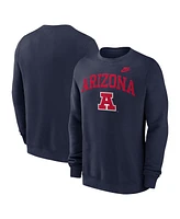 Nike Men's Navy Arizona Wildcats Legacy Classic Tackle Twill Embroidered Arch Over Logo Pullover Sweatshirt