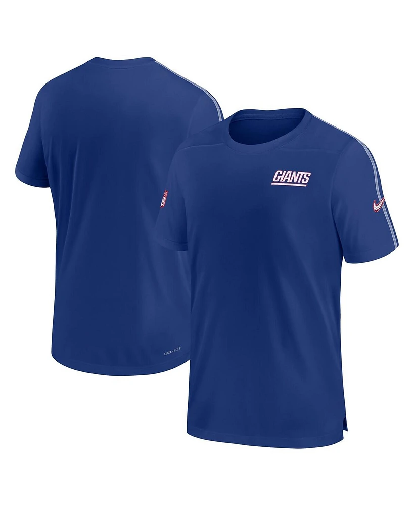 Nike Men's Royal New York Giants 2024 Sideline Coach Uv Performance T-Shirt