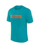 Nike Men's Aqua Miami Dolphins Sideline Player Performance T-Shirt