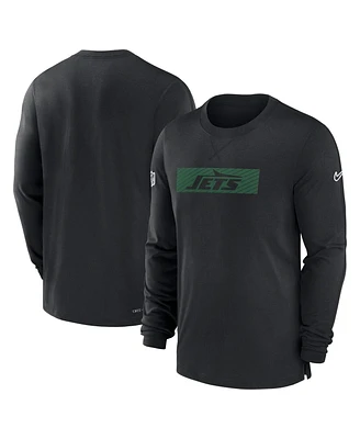 Nike Men's Black New York Jets Sideline Player Performance Long Sleeve T-Shirt